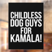 カマラ2024投票ハリスのための子供のない犬の男 ウィンドウサイン (シート2)