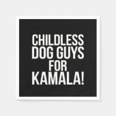 カマラ2024投票ハリスのための子供のない犬の男 スタンダードカクテルナプキン (正面)