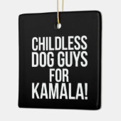 カマラ2024投票ハリスのための子供のない犬の男 セラミックオーナメント (左)