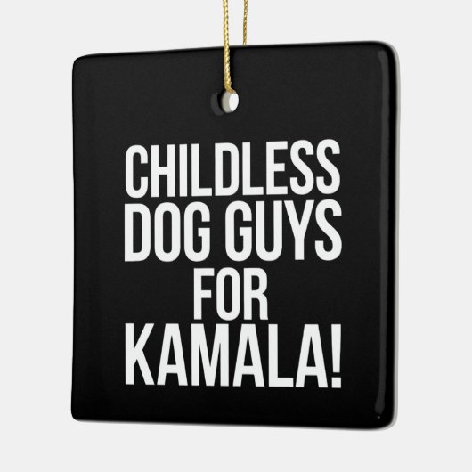 カマラ2024投票ハリスのための子供のない犬の男 セラミックオーナメント (左)