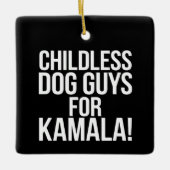 カマラ2024投票ハリスのための子供のない犬の男 セラミックオーナメント (正面)