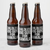 カマラ2024投票ハリスのための子供のない犬の男 ビールラベル (ボトル)