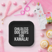 カマラ2024投票ハリスのための子供のない犬の男 ペーパープレート (パーティー)