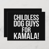 カマラ2024投票ハリスのための子供のない犬の男 ポストカード (正面/裏面)