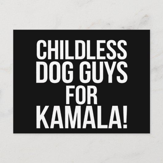 カマラ2024投票ハリスのための子供のない犬の男 ポストカード (正面)
