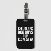 カマラ2024投票ハリスのための子供のない犬の男 ラゲッジタグ (正面縦)
