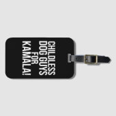 カマラ2024投票ハリスのための子供のない犬の男 ラゲッジタグ (正面横)