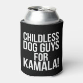 カマラ2024投票ハリスのための子供のない犬の男 缶クーラー (缶正面)