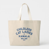 カマラ2024用の子どものいない猫レディカスタムズ州 ラージトートバッグ (裏面)