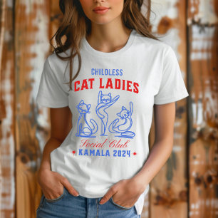 カマラ2024選挙のための子どものいない猫レディース Tシャツ
