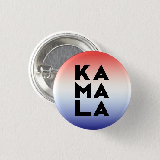 カマラ3音節赤白青グラデーション色 缶バッジ (正面&裏面)