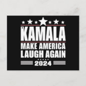 カマラ+アメリカを笑顔にさせる+アメリカ国旗+2024 ポストカード (正面)