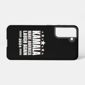 カマラ+アメリカを笑顔にさせる+アメリカ国旗 2024 SAMSUNG GALAXYケース (裏面横)