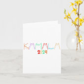 カマラ・ハリスねこ文字かわいいねこ好き女性向けK カード (黄色い花)