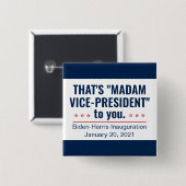 カマラ·ハリス副大統領就任式 缶バッジ (正面&裏面)
