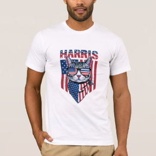 カマラ・ハリス大統領2024年おもしろ猫 Tシャツ