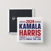 カマラ・ハリス大統領 仕事をやり遂げよう 2024 缶バッジ (正面&裏面)