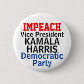 カマラ・ハリス弾劾 民主党 缶バッジ (正面)