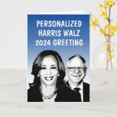 カマラ・ハリス&ティム・ウォルズのオリジナルグリーティングカード カード (黄色い花)