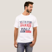 カマラ・ハリス、ティム・ウォルズ - 退役軍人のためのハリス Tシャツ (正面フル)
