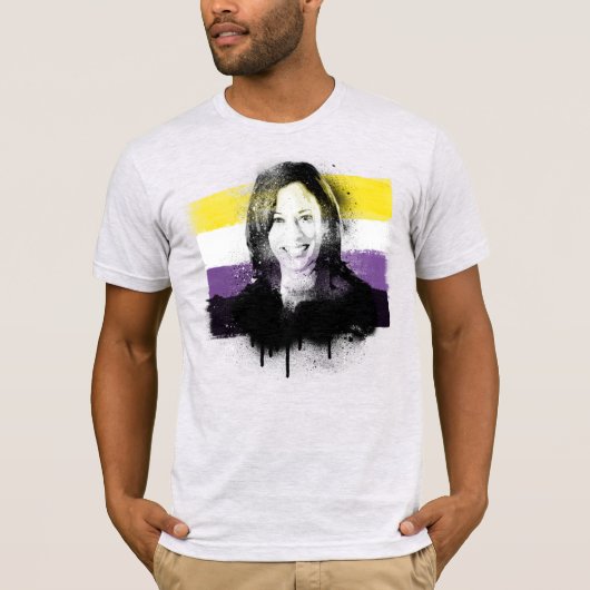 カマラ・ハリス ノンバイナリー プライド Tシャツ (正面)
