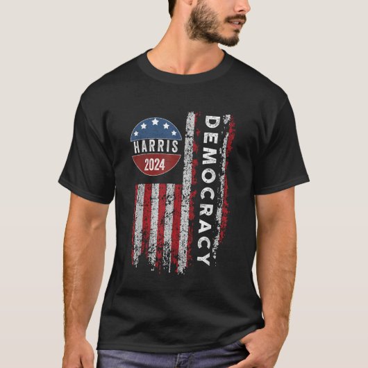 カマラ・ハリス バイデン大統領に代わる 民主主義 Tシャツ (正面)