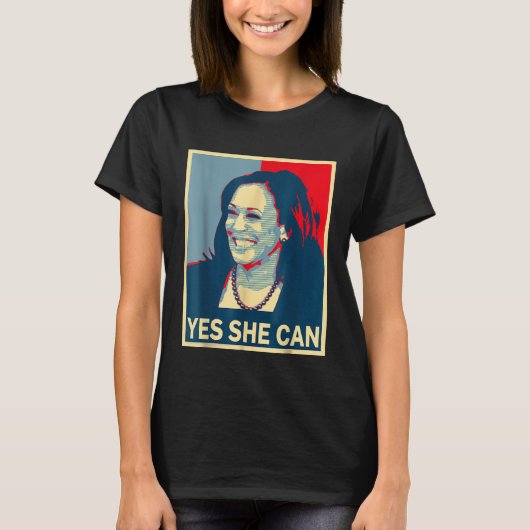 カマラ・ハリス 大統領 2024 彼女ならできる Tシャツ (正面)
