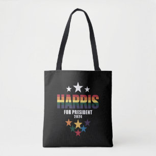 カマラ・ハリス 虹 レインボー ゲイ プライド LGBT 選挙 2024 トートバッグ