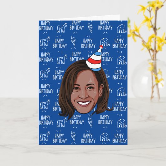 カマラ・ハリス 誕生日 カード (黄色い花)