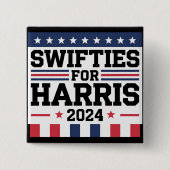 カマラ・ハリス 2024年 投票サポート Swifties 缶バッジ (正面)
