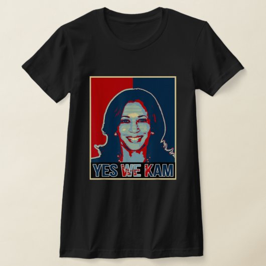 カマラ・ハリス 2024 大統領にYes We Kam Madam Tシャツ (レイダウン)