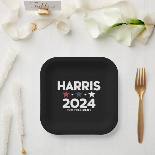 カマラ・ハリス 2024 大統領選挙キャンペーン ペーパープレート (ウェディング)