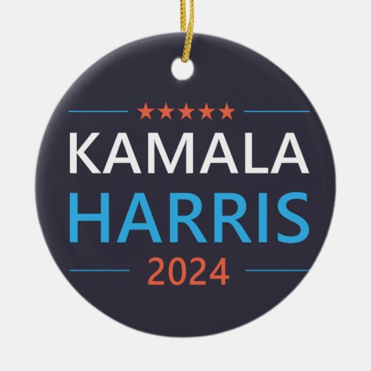 カマラ・ハリス 2024 大統領 セラミックオーナメント (正面)