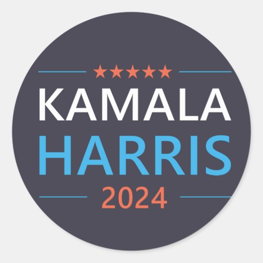 カマラ・ハリス 2024 大統領 ラウンドシール (正面)