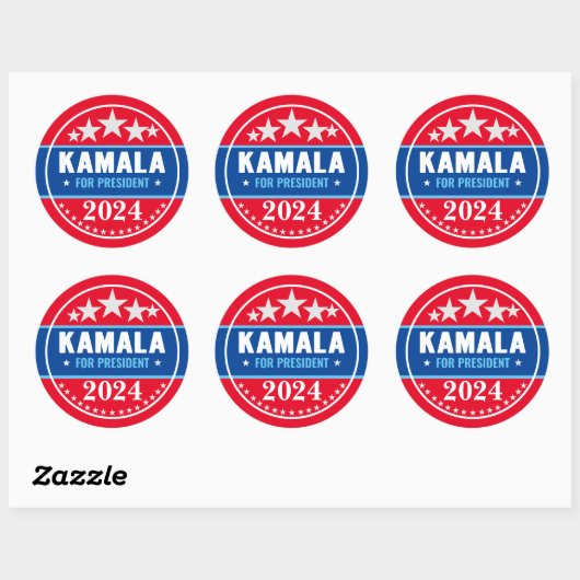 カマラ・ハリス 2024 大統領 ラウンドシール (シート)