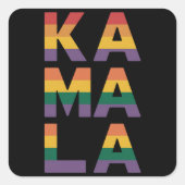 カマラ・ハリス 2024 虹の旗 ゲイ プライド LGBT スクエアシール (正面)