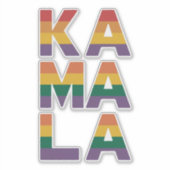 カマラ・ハリス 2024 虹色の旗 ゲイ プライド LGBT  シール (正面)