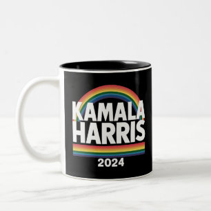 カマラ・ハリス 2024 虹 ゲイ プライド LGBT 選挙 ツートーンマグカップ