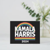 カマラ・ハリス 2024 虹 ゲイ プライド LGBT 選挙 ポストカード (スタンド正面)