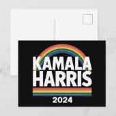 カマラ・ハリス 2024 虹 ゲイ プライド LGBT 選挙 ポストカード (正面/裏面)