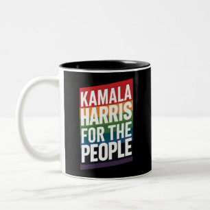 カマラ・ハリス LGBTQ ゲイ プライド レズビアン おもしろ ギフト ツートーンマグカップ