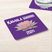 カマラ・ハリス Lotus 2024 スクエアペーパーコースター (アングル)