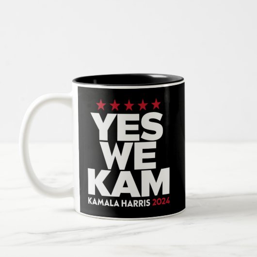 カマラ・ハリス Yes We Kam for US大統領 2024 ツートーンマグカップ (左)