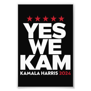 カマラ・ハリス Yes We Kam for US大統領 2024 フォトプリント