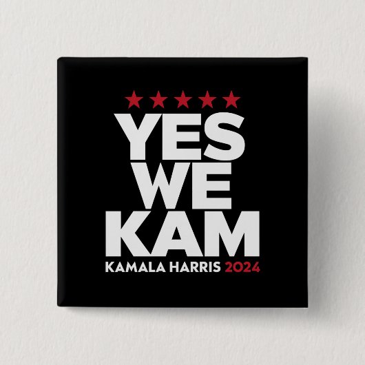 カマラ・ハリス Yes We Kam for US大統領 2024 缶バッジ (正面)