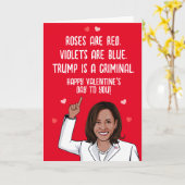 カマラ・ヴァレンタイン - トランプは犯罪者 ハッピーバレンタインデー カード (黄色い花)