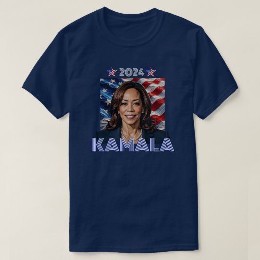 カマラ 2024 赤 白 青 Tシャツ (デザイン正面)