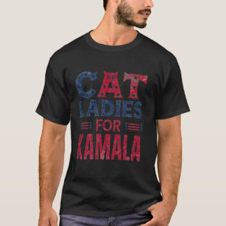 カマラTシャツのための愛国女性猫レディース Tシャツ