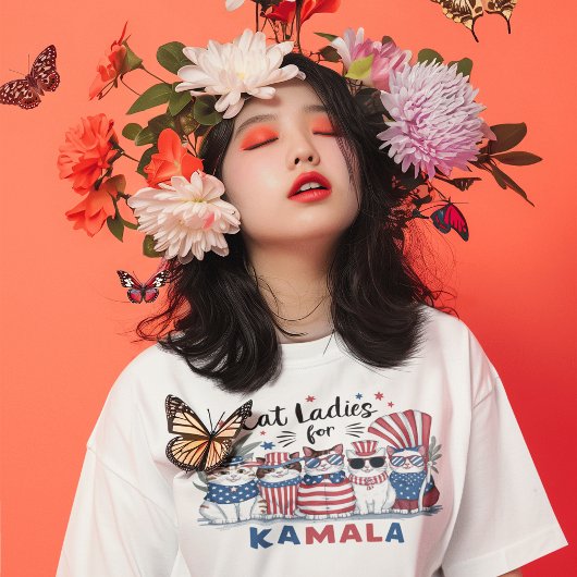 カマラTシャツ用の子どものいない猫レディース Tシャツ