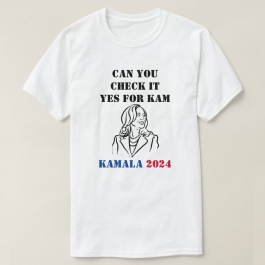 カマラTシャツ チェックしてね Tシャツ (デザイン正面)